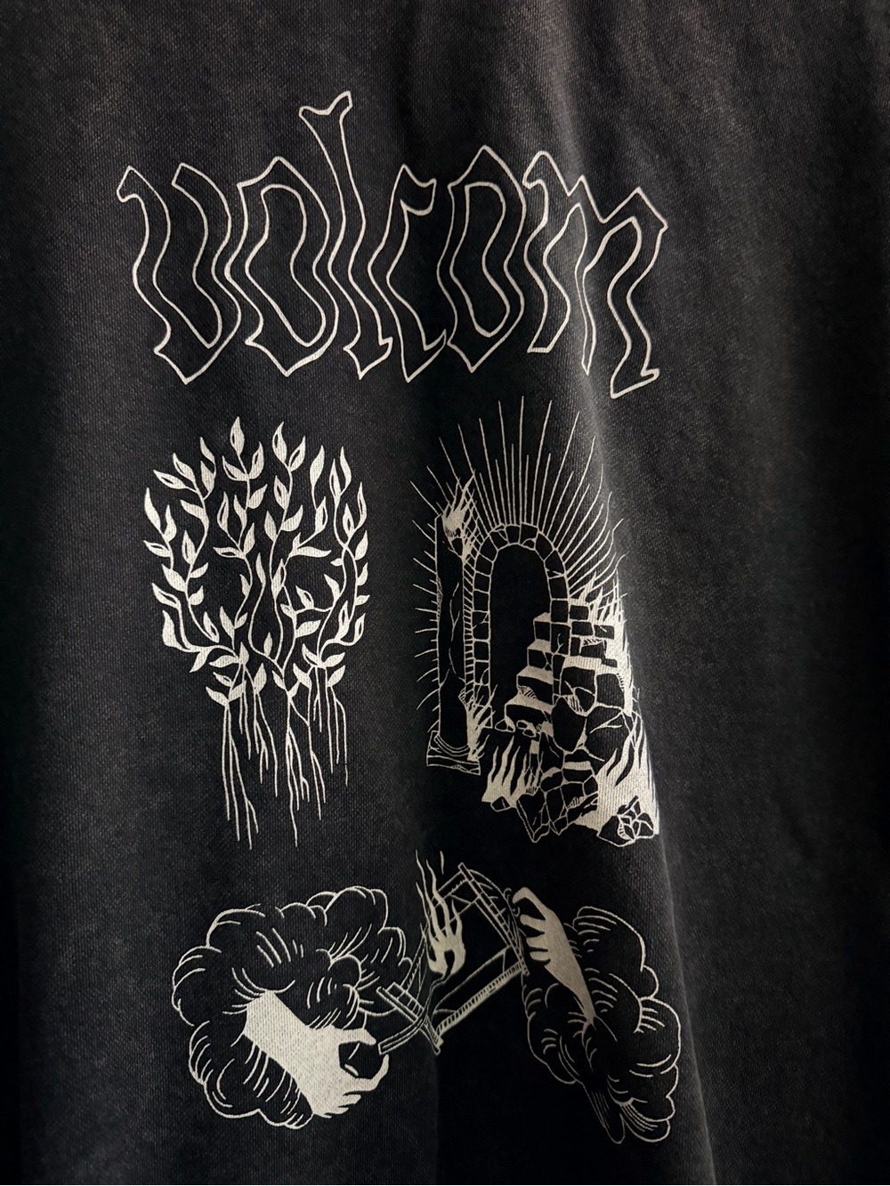 Volcom Black Graphic Crewneck Pullover with White Print - Picture 5 of 7